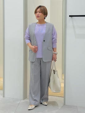 「THE SHOP TK （ザ ショップ ティーケー ）の【通勤にもカジュアルにも】CAVIAN ジレ/セットアップ可（ベスト）」を使った、タナさん（レディース・155cm）の冬コーディネート
