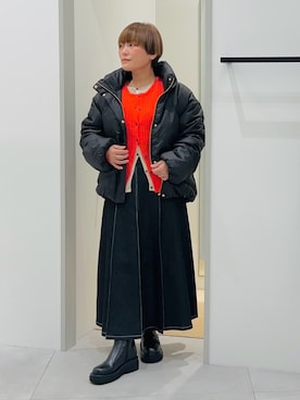 「アイテム（ダウンジャケット/コート）」を使った、タナさん（レディース・155cm）の秋コーディネート