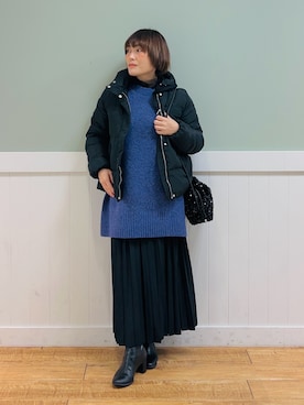 「DRESKIP（ドレスキップ）のアイテム（ジャケット/アウター）」を使った、タナさん（骨格ウェーブ・レディース・155cm）の冬コーディネート