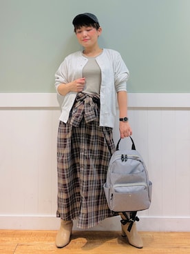 「DRESKIP（ドレスキップ）のアイテム（ブーツ）」を使った、タナさん（レディース・155cm）の夏コーディネート