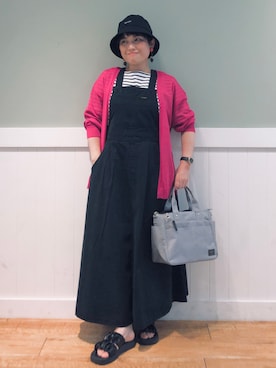 「DRESKIP（ドレスキップ）のアイテム（ハット）」を使った、タナさん（レディース・155cm）の夏コーディネート