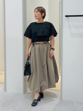 「THE SHOP TK （ザ ショップ ティーケー ）のオブリックトゥパンプス（パンプス）」を使った、タナさん（レディース・155cm）の夏コーディネート