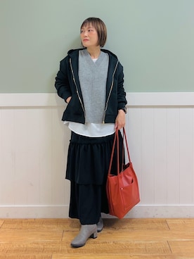 「DRESKIP（ドレスキップ）のアイテム（その他トップス）」を使った、タナさん（骨格ウェーブ・レディース・155cm）の秋コーディネート