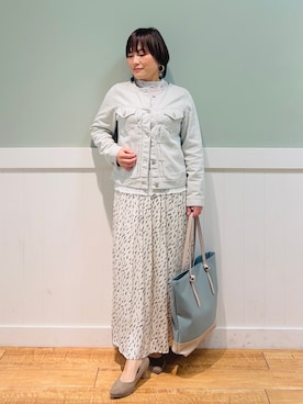 「DRESKIP（ドレスキップ）のアイテム（デニムジャケット）」を使った、タナさん（骨格ウェーブ・レディース・155cm）の春コーディネート