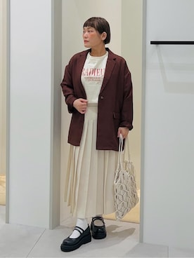 「THE SHOP TK （ザ ショップ ティーケー ）のアイテム（スカート）」を使った、タナさん（レディース・155cm）の春コーディネート
