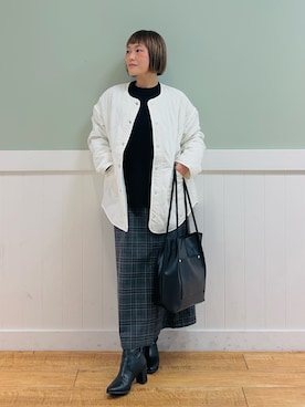 「DRESKIP（ドレスキップ）のアイテム（ブルゾン）」を使った、タナさん（骨格ウェーブ・レディース・155cm）の秋コーディネート