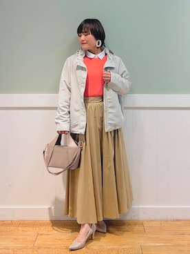 「DRESKIP（ドレスキップ）のアイテム（ブルゾン）」を使った、タナさん（骨格ウェーブ・レディース・155cm）の春コーディネート