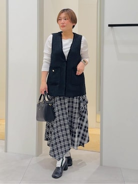 「COCUE（コキュ）のアイテム」を使った、タナさん（レディース・155cm）の春コーディネート