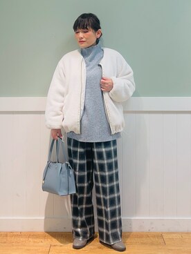 「SHOO・LA・RUE（シューラルー）のアイテム（ブルゾン）」を使った、タナさん（レディース・155cm）の冬コーディネート
