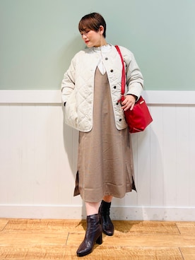 「DRESKIP（ドレスキップ）のアイテム（ブルゾン）」を使った、タナさん（骨格ウェーブ・レディース・155cm）の秋コーディネート