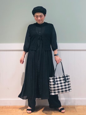 「DRESKIP（ドレスキップ）のアイテム（バッグ）」を使った、タナさん（レディース・155cm）の夏コーディネート