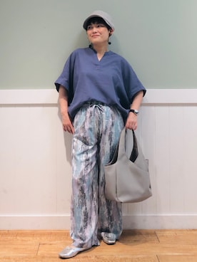 「DRESKIP（ドレスキップ）のアイテム（キャスケット）」を使った、タナさん（レディース・155cm）の夏コーディネート