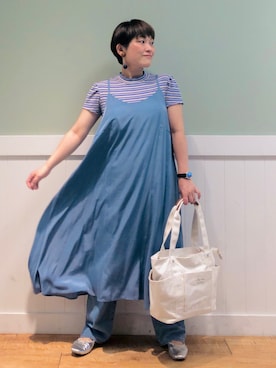 「DRESKIP（ドレスキップ）のアイテム（バッグ）」を使った、タナさん（レディース・155cm）の夏コーディネート