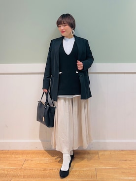 「DRESKIP（ドレスキップ）のアイテム（パンプス）」を使った、タナさん（骨格ウェーブ・レディース・155cm）の冬コーディネート