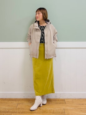 「DRESKIP（ドレスキップ）のアイテム（ブルゾン）」を使った、タナさん（骨格ウェーブ・レディース・155cm）の秋コーディネート