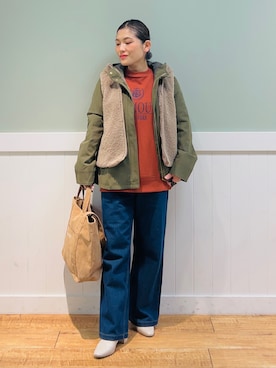 「DRESKIP（ドレスキップ）のアイテム（ブルゾン）」を使った、タナさん（骨格ウェーブ・レディース・155cm）の秋コーディネート