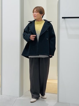 「アイテム（ピーコート）」を使った、タナさん（レディース・155cm）の冬コーディネート