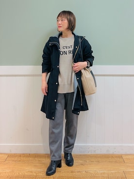 「DRESKIP（ドレスキップ）のアイテム（その他アウター）」を使った、タナさん（レディース・155cm）の秋コーディネート