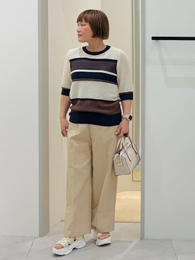「THE SHOP TK （ザ ショップ ティーケー ）のアイテム（ニット/セーター）」を使った、タナさん（レディース・155cm）の春コーディネート