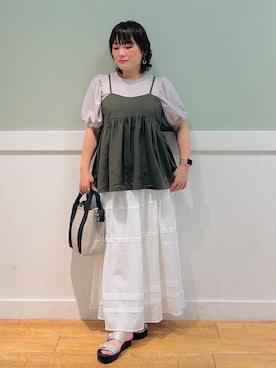 「DRESKIP（ドレスキップ）のアイテム（その他トップス）」を使った、タナさん（骨格ウェーブ・レディース・155cm）の夏コーディネート
