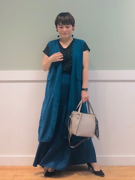 「DRESKIP（ドレスキップ）のアイテム（パンプス）」を使った、タナさん（レディース・155cm）の夏コーディネート