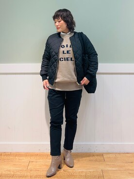 「DRESKIP（ドレスキップ）のアイテム（ブルゾン）」を使った、タナさん（骨格ウェーブ・レディース・155cm）の秋コーディネート
