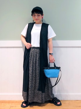「DRESKIP（ドレスキップ）のアイテム（キャップ）」を使った、タナさん（レディース・155cm）の夏コーディネート