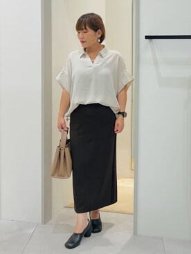 「THE SHOP TK （ザ ショップ ティーケー ）のオブリックトゥパンプス（パンプス）」を使った、タナさん（レディース・155cm）の秋コーディネート