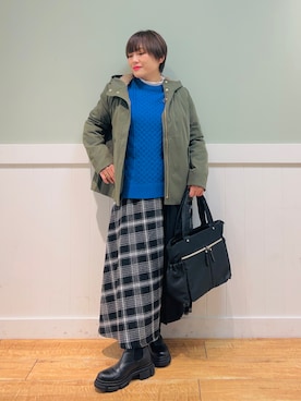 「DRESKIP（ドレスキップ）のアイテム（ブルゾン）」を使った、タナさん（骨格ウェーブ・レディース・155cm）の冬コーディネート