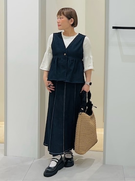 「THE SHOP TK （ザ ショップ ティーケー ）のアイテム（ニット/セーター）」を使った、タナさん（レディース・155cm）の春コーディネート