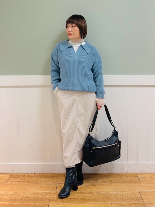 セール】【S-LL】襟付きでこなれる 畦編みゆるニット（ニット/セーター
