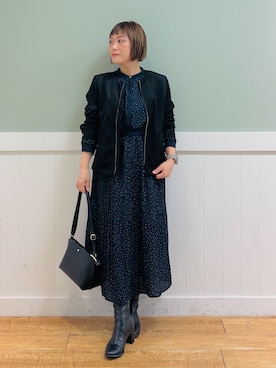 「DRESKIP（ドレスキップ）のアイテム（ブルゾン）」を使った、タナさん（骨格ウェーブ・レディース・155cm）の秋コーディネート