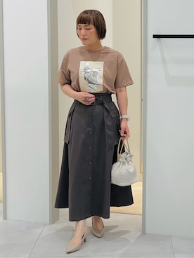 「THE SHOP TK （ザ ショップ ティーケー ）のアイテム（スカート）」を使った、タナさん（レディース・155cm）の春コーディネート