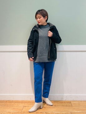 「DRESKIP（ドレスキップ）のアイテム（ブルゾン）」を使った、タナさん（骨格ウェーブ・レディース・155cm）の冬コーディネート