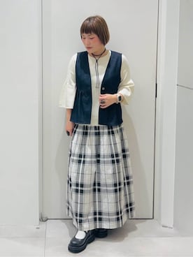 「THE SHOP TK （ザ ショップ ティーケー ）のアイテム（ベスト）」を使った、タナさん（レディース・155cm）の春コーディネート