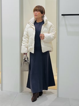 「アイテム（セットアップ）」を使った、タナさん（レディース・155cm）の秋コーディネート