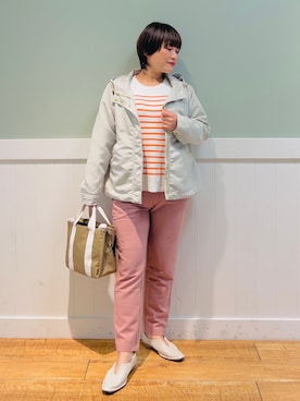 「DRESKIP（ドレスキップ）のアイテム（ブルゾン）」を使った、タナさん（骨格ウェーブ・レディース・155cm）の春コーディネート