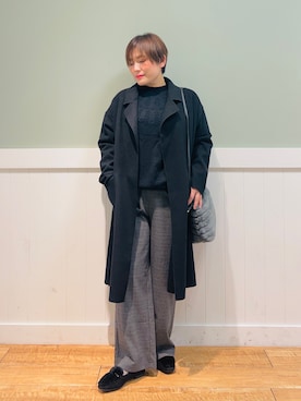 「DRESKIP（ドレスキップ）のアイテム（チェスターコート）」を使った、タナさん（レディース・155cm）の秋コーディネート