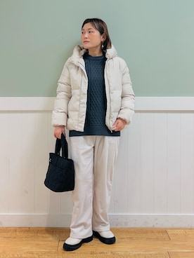 「DRESKIP（ドレスキップ）のアイテム（ダウンジャケット/コート）」を使った、タナさん（レディース・155cm）の冬コーディネート