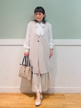 「SHOO・LA・RUE（シューラルー）のアイテム（ハンドバッグ）」を使った、タナさん（レディース・155cm）の冬コーディネート