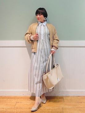 「DRESKIP（ドレスキップ）のアイテム（パンプス）」を使った、タナさん（骨格ウェーブ・レディース・155cm）の春コーディネート