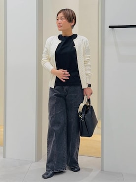 「THE SHOP TK （ザ ショップ ティーケー ）のオブリックトゥパンプス（パンプス）」を使った、タナさん（レディース・155cm）の冬コーディネート