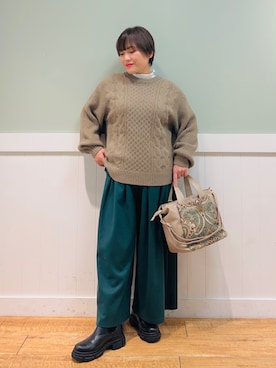 「DRESKIP（ドレスキップ）のアイテム（バッグ）」を使った、タナさん（レディース・155cm）の冬コーディネート