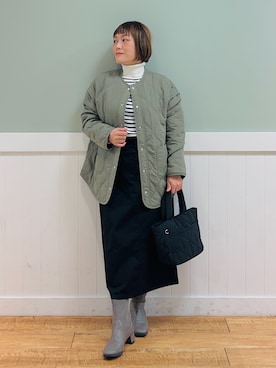 「DRESKIP（ドレスキップ）のアイテム（ブルゾン）」を使った、タナさん（骨格ウェーブ・レディース・155cm）の秋コーディネート