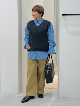「アイテム（ベスト）」を使った、タナさん（レディース・155cm）の秋コーディネート