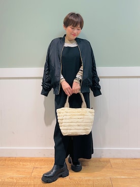「DRESKIP（ドレスキップ）のアイテム（ブルゾン）」を使った、タナさん（骨格ウェーブ・レディース・155cm）の秋コーディネート