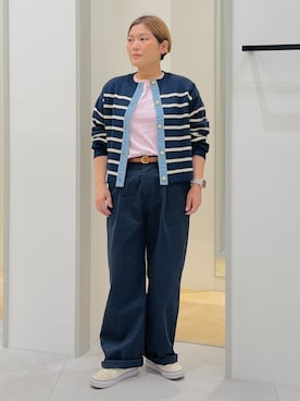 「THE SHOP TK （ザ ショップ ティーケー ）の【POLO BCS 別注】ワンポイント刺繍T（Tシャツ/カットソー、ピンク系）」を使った、タナさん（レディース・155cm）の春コーディネート