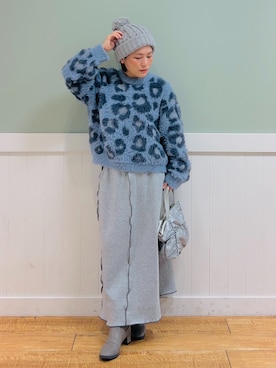 「SHOO・LA・RUE（シューラルー）のアイテム（ニットキャップ/ビーニー）」を使った、タナさん（レディース・155cm）の秋コーディネート