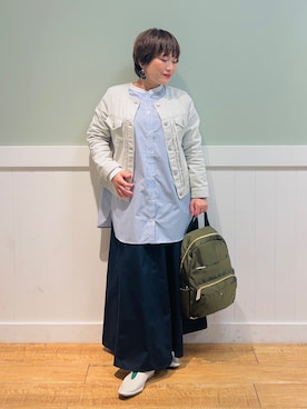 「DRESKIP（ドレスキップ）のアイテム（デニムジャケット）」を使った、タナさん（骨格ウェーブ・レディース・155cm）の冬コーディネート