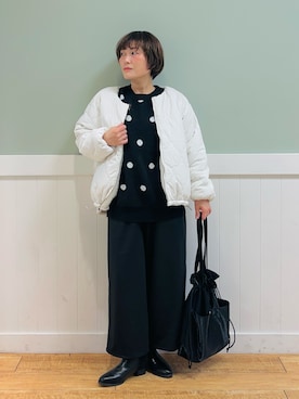 「SHOO・LA・RUE（シューラルー）のアイテム（ブルゾン）」を使った、タナさん（レディース・155cm）の冬コーディネート